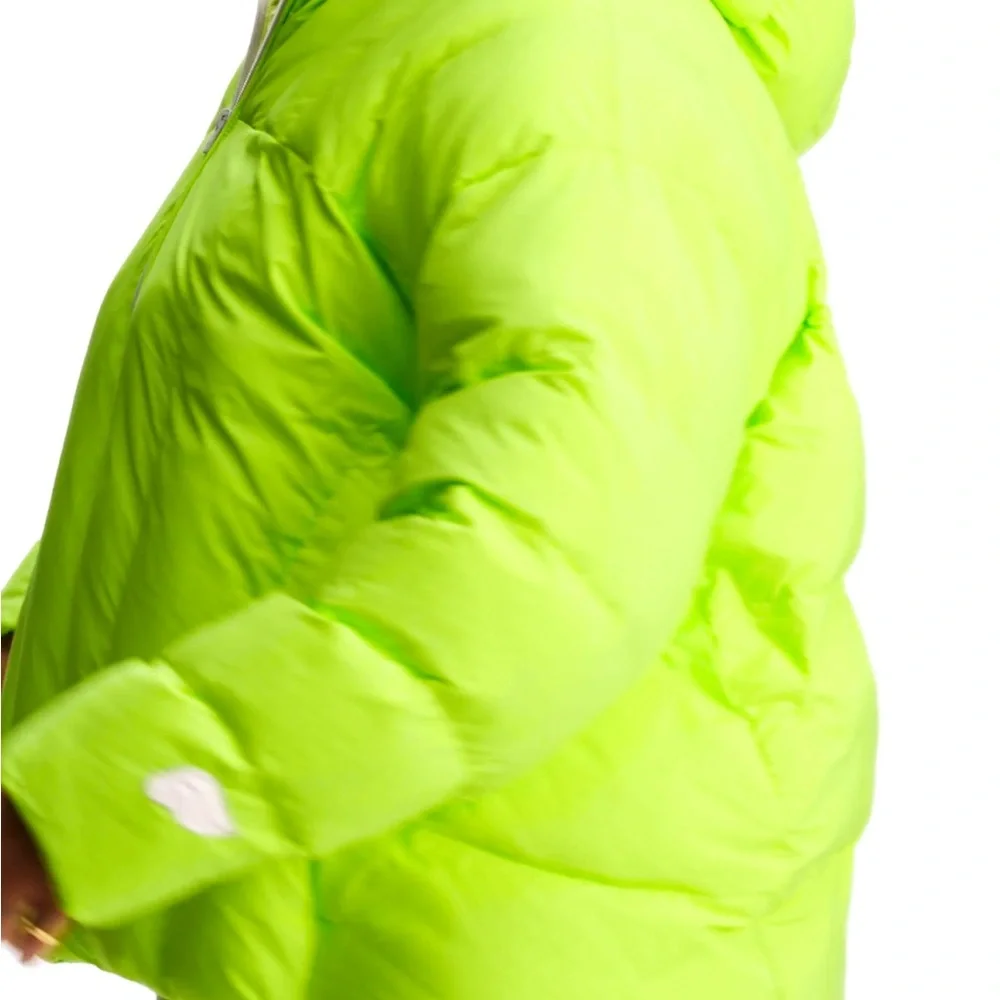 Fabletics Lime Green Quilted Hooded Puffer Jacket